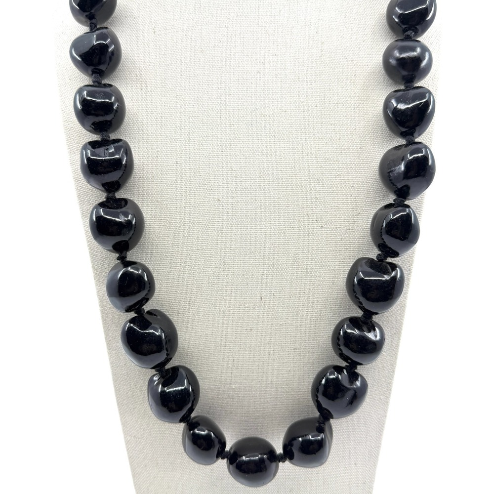 Chunky Black Statement Necklace Boho Minimalist Y2K Festival‎ Layering Gift Idea